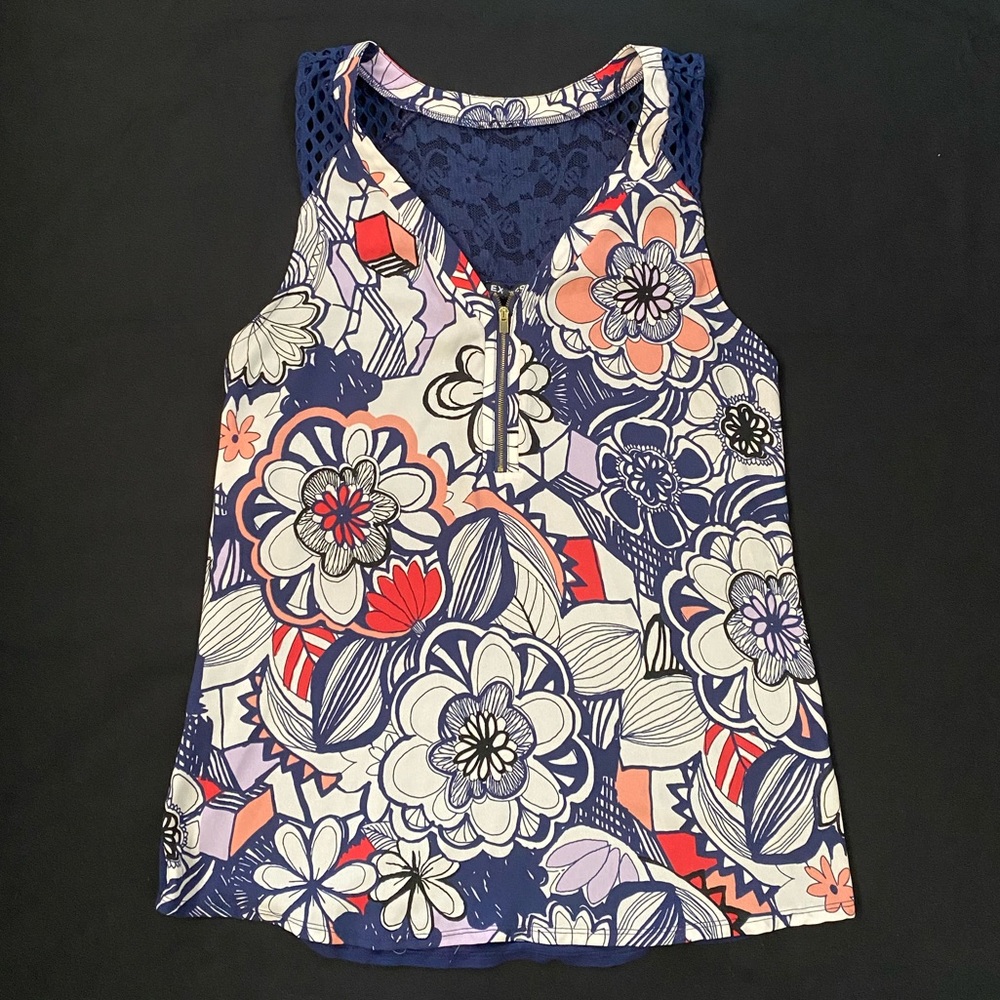Retro Floral Sleeveless Top